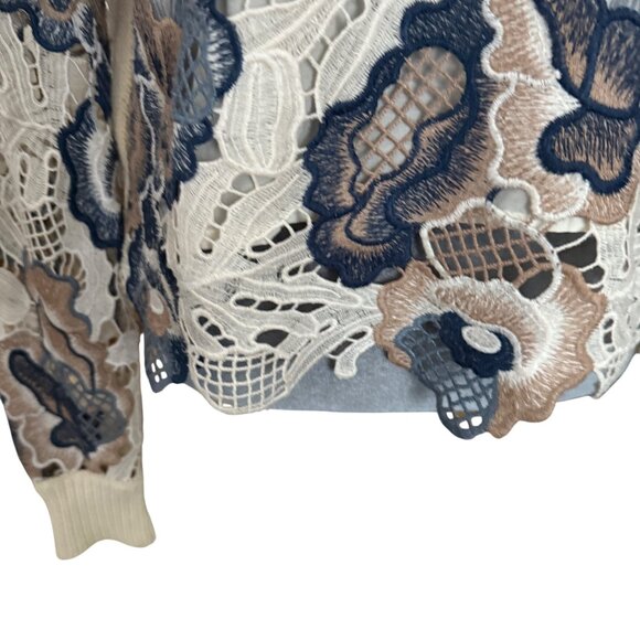 See by Chloe Floral Lace Embroidered Sweater Size S - Picture 4 of 9